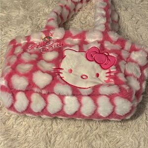 Hello Kitty Pink and White Plush Bag